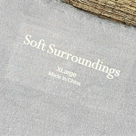 Soft Surroundings Tunic Top Women XL Gray Floral Embroidered Layer Silk Viscose - Picture 2 of 9